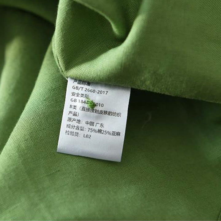 Buddha Stonesシンプルスタイル 半袖 ボタン コットンリネン メンズシャツ - image 6