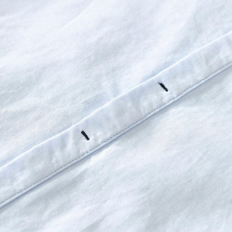 Buddha Stonesカジュアルシンプルデザイン半袖コットンリネンハーフボタンメンズシャツ - image 13