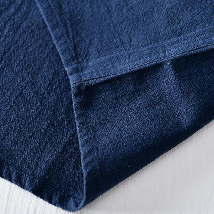 Buddha Stonesカエルボタン マンダリンカラー 刺繍 コットンリネン 半袖 メンズシャツ - image 7