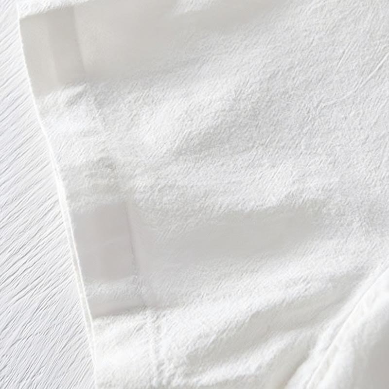 Buddha Stonesカエルボタン マンダリンカラー 刺繍 コットンリネン 半袖 メンズシャツ - image 17