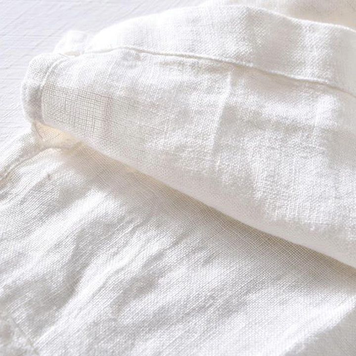 Buddha Stonesシンプルデザイン 半袖 ラペル リネン ハーフボタン メンズシャツ - image 9