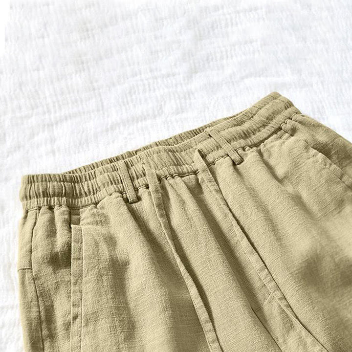 Buddha Stones多用途カジュアル ドローストリング 7-8丈 コットンリネン メンズパンツ ポケット付き - image 16