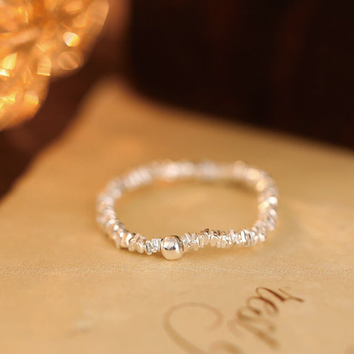 Buddha Stones925スターリングシルバー天然小和田翡翠ビーズ幸運弾性リング - image 5