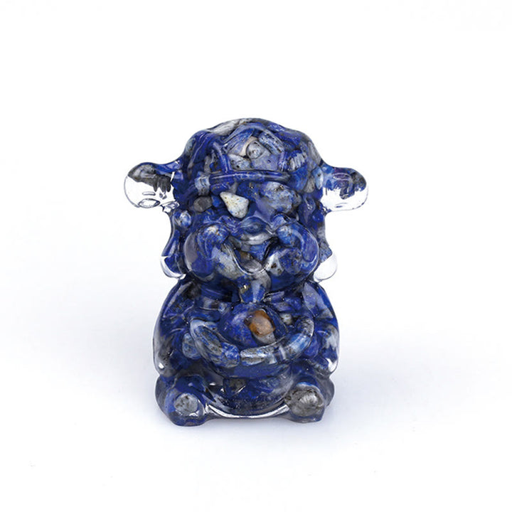 Buddha Stones富の神 アメジスト クリスタル 樹脂 エネルギー幸運繁栄ホームデコレーション - ラズライト 5.6×4.7×3.5cm - image 29