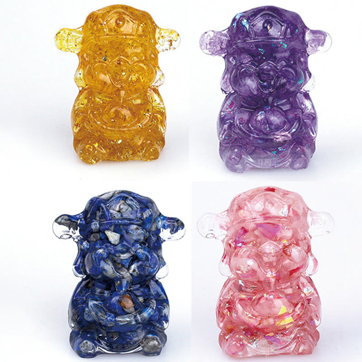 Buddha Stones富の神 アメジスト クリスタル 樹脂 エネルギー幸運繁栄ホームデコレーション - image 3