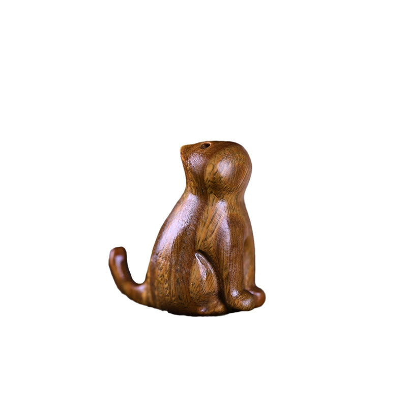 Buddha Stones小葉紫檀黒檀白檀 緑檀 幸運のミニ猫 鹿 スース 電話掛け飾り - image 12