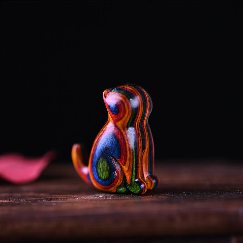 Buddha Stones小葉紫檀黒檀白檀 緑檀 幸運のミニ猫 鹿 スース 電話掛け飾り - image 2