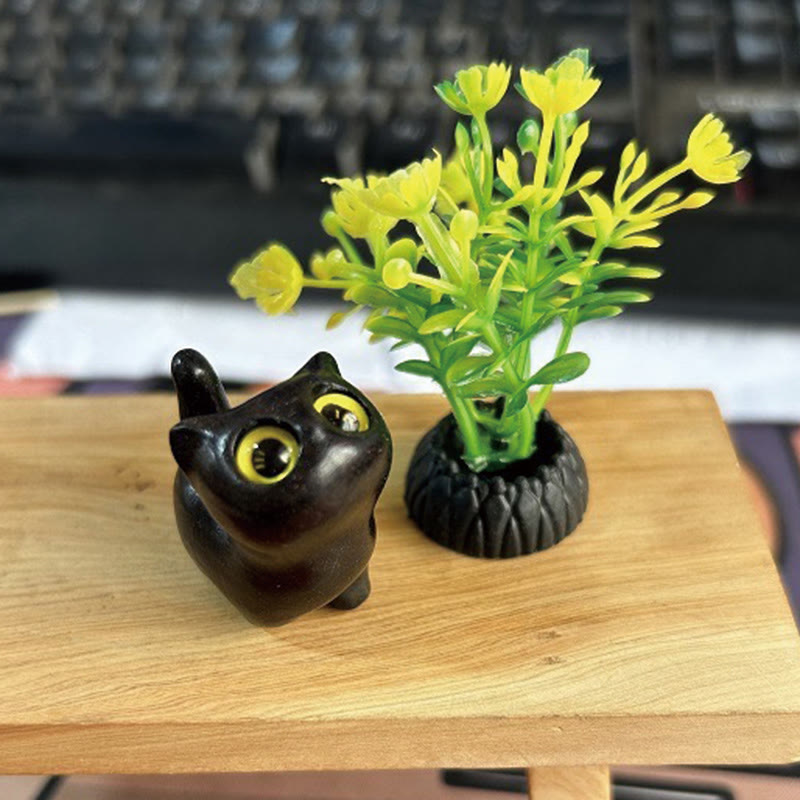 Buddha Stones緑白檀黒檀白檀の小葉紫檀ミニ招き猫 平和飾り - image 8