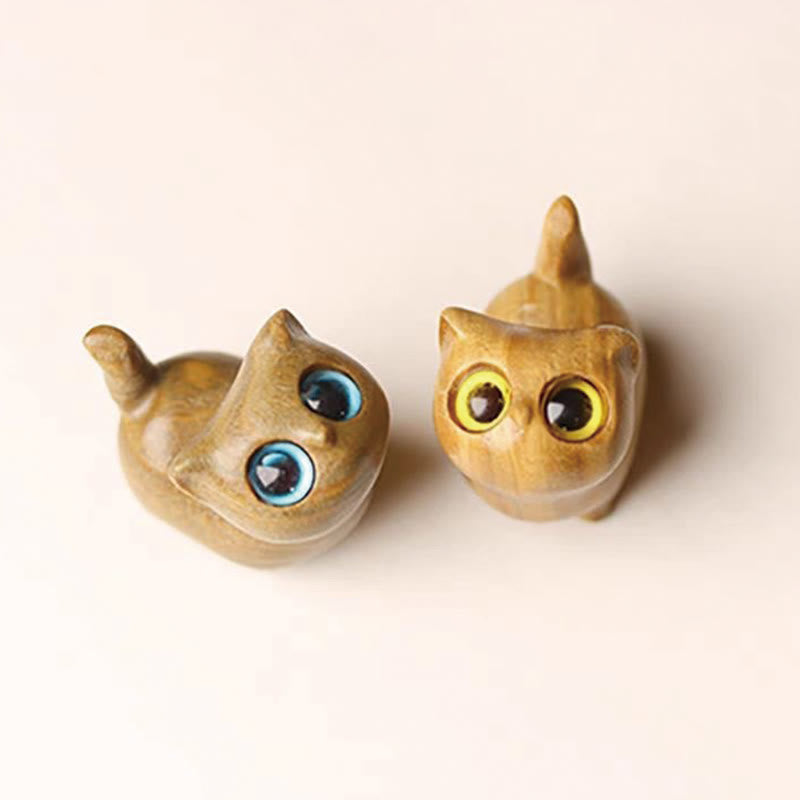 Buddha Stones緑白檀黒檀白檀の小葉紫檀ミニ招き猫 平和飾り - image 39