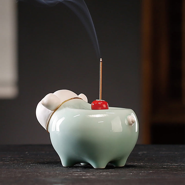 Buddha Stones陶器 子豚 祝福棒 香炉