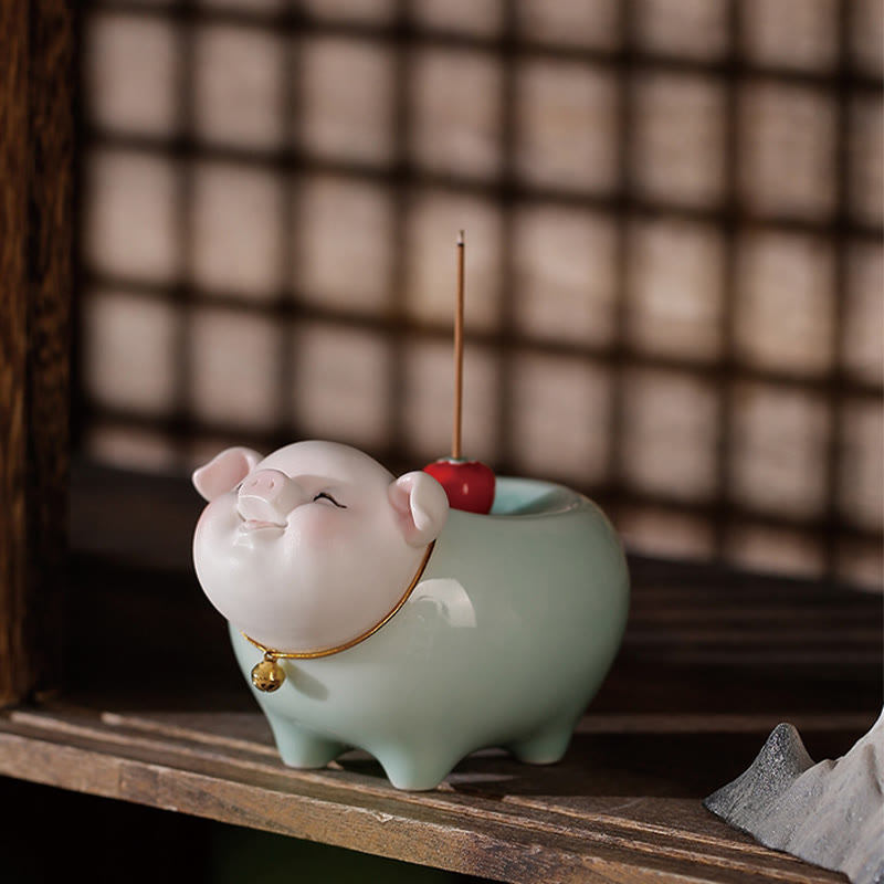Buddha Stones陶器 子豚 祝福棒 香炉