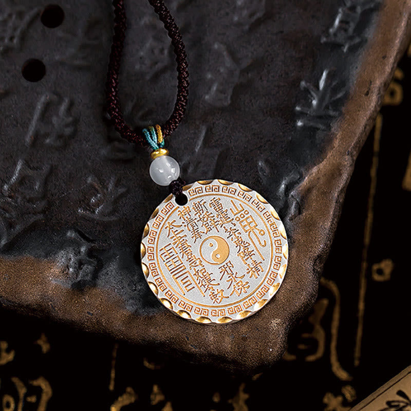 Buddha Stones石山の幽霊がお金を使う陰陽八卦デザイン銅ハーモニーネックレスペンダント - image 2