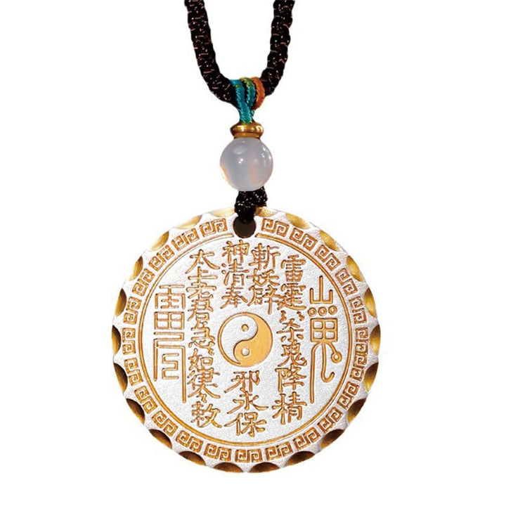 Buddha Stones石山の幽霊がお金を使う陰陽八卦デザイン銅ハーモニーネックレスペンダント - image 14