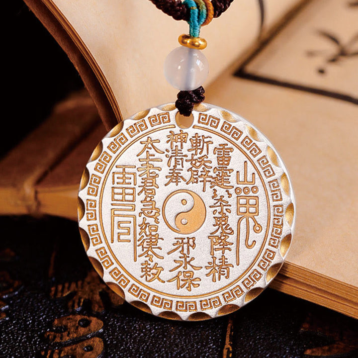 Buddha Stones石山の幽霊がお金を使う陰陽八卦デザイン銅ハーモニーネックレスペンダント - image 9
