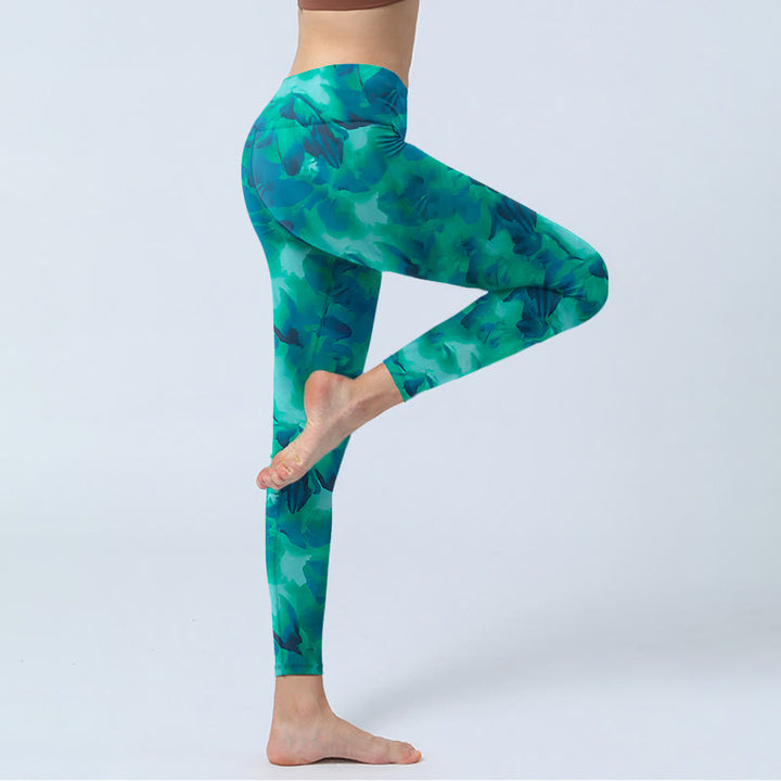 Buddha Stonesフローラルプリント ジムレギンス レディース ヨガパンツ - image 5
