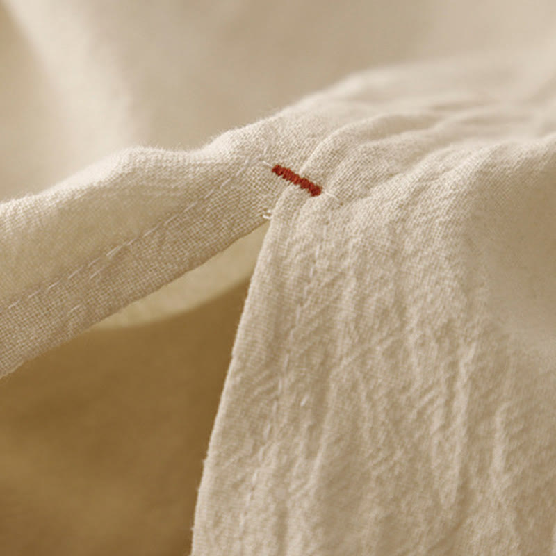 Buddha Stonesカジュアル シンプルデザイン ドローストリング スプリットコットンリネン レディース ワイドレッグパンツ ポケット付き - image 14