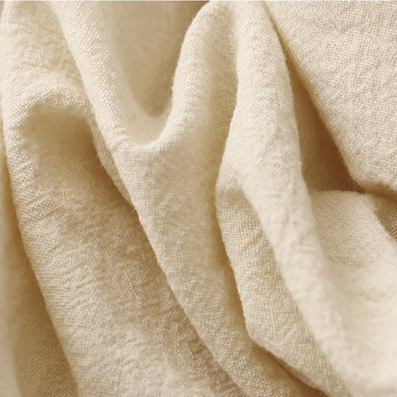 Buddha Stonesカジュアル シンプルデザイン ドローストリング スプリットコットンリネン レディース ワイドレッグパンツ ポケット付き - image 11