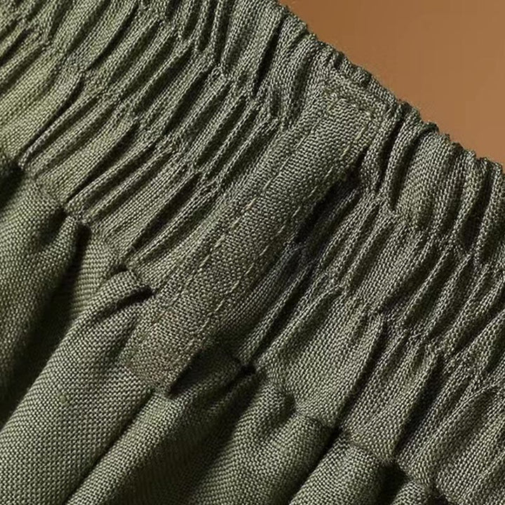 Buddha Stones夏 カジュアル 純色 7-8丈 コットンリネン レディース ワイドレッグパンツ - image 3