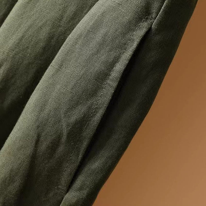 Buddha Stones夏 カジュアル 純色 7-8丈 コットンリネン レディース ワイドレッグパンツ - image 5
