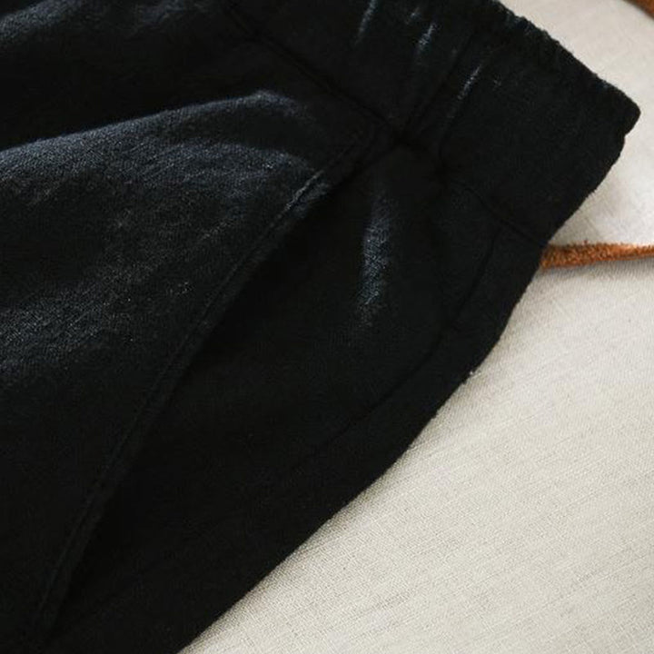 Buddha Stones夏用カジュアルドローストリングラミーリネンメンズパンツ（ポケット付き） - image 11