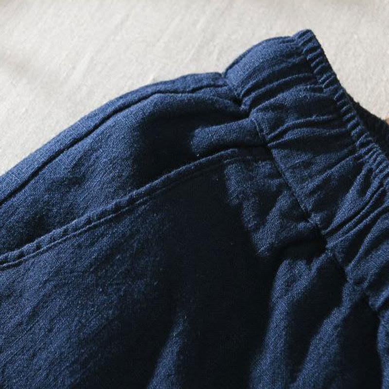 Buddha Stones夏用カジュアルドローストリングラミーリネンメンズパンツ（ポケット付き） - image 15