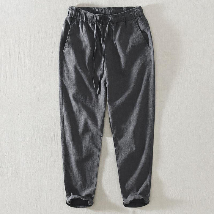 Buddha Stones夏用カジュアルドローストリングラミーリネンメンズパンツ（ポケット付き） - スレートグレー - US/UK/AU44、 EU54 (4XL) - image 0
