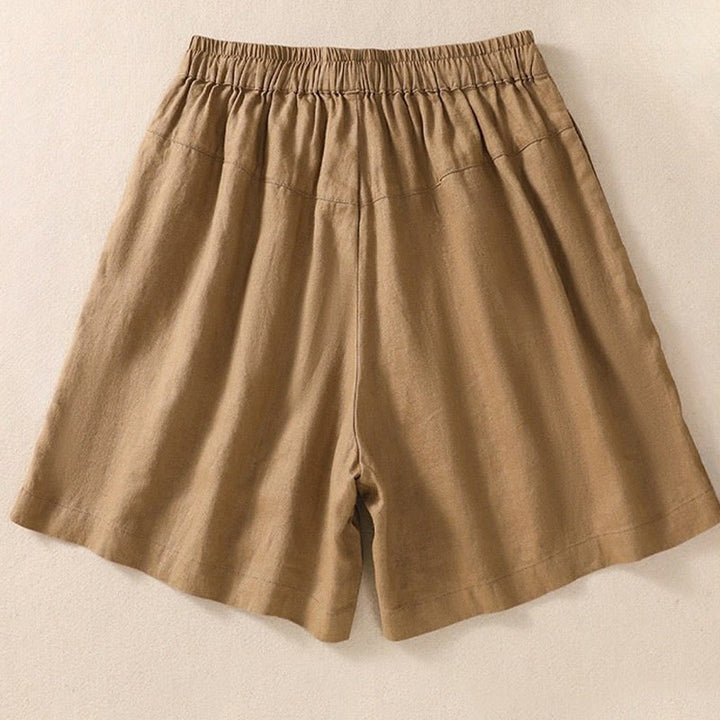 Buddha Stonesカジュアル 花柄 刺繍 ドローストリング コットンリネン レディース ショートパンツ ポケット付き - image 7