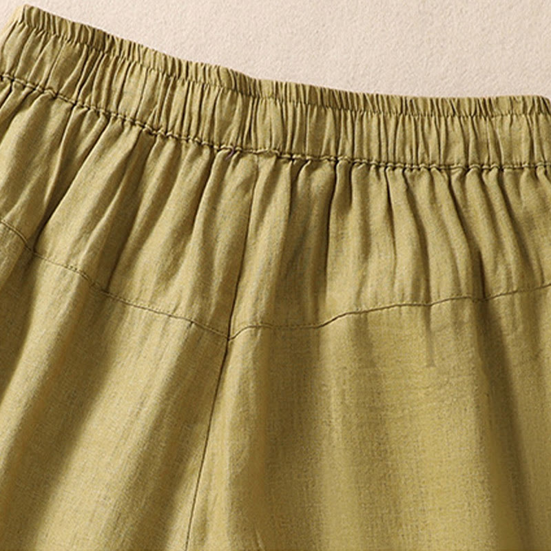 Buddha Stonesカジュアル 花柄 刺繍 ドローストリング コットンリネン レディース ショートパンツ ポケット付き - image 18