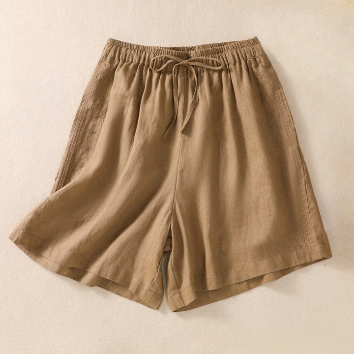 Buddha Stonesカジュアル 花柄 刺繍 ドローストリング コットンリネン レディース ショートパンツ ポケット付き - ペルー - US8-10，UK/AU12-14，EU40-42 (2XL) - image 6