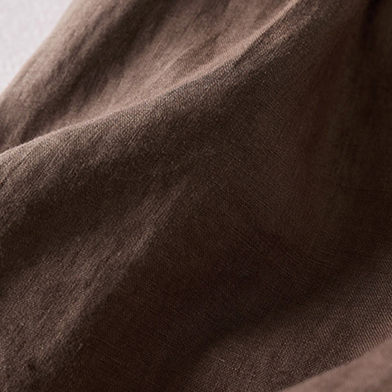 Buddha Stones夏 デイリー シンプル シワ加工 コットンリネン レディース ショートパンツ ポケット付き - image 26