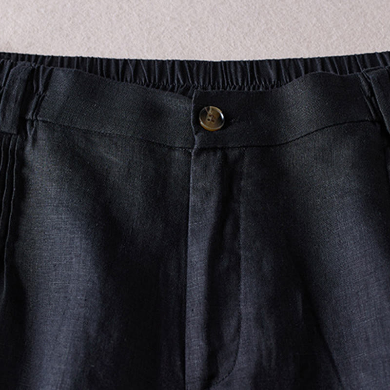 Buddha Stones夏 デイリー シンプル シワ加工 コットンリネン レディース ショートパンツ ポケット付き - image 9