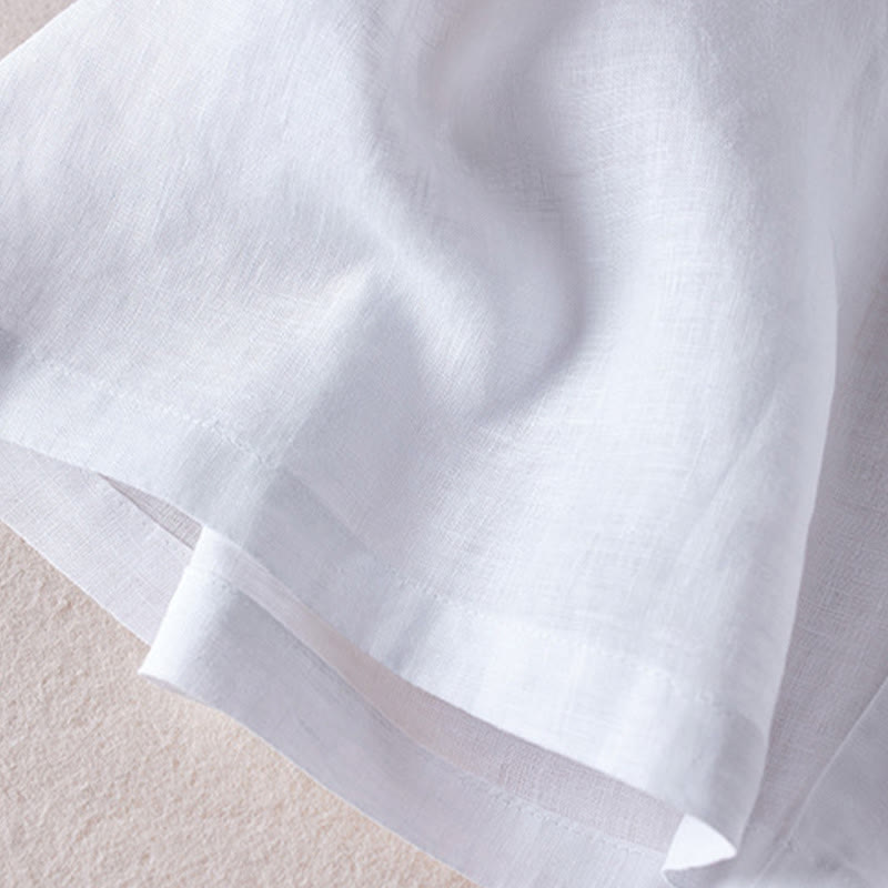 Buddha Stones夏 デイリー シンプル シワ加工 コットンリネン レディース ショートパンツ ポケット付き - image 19