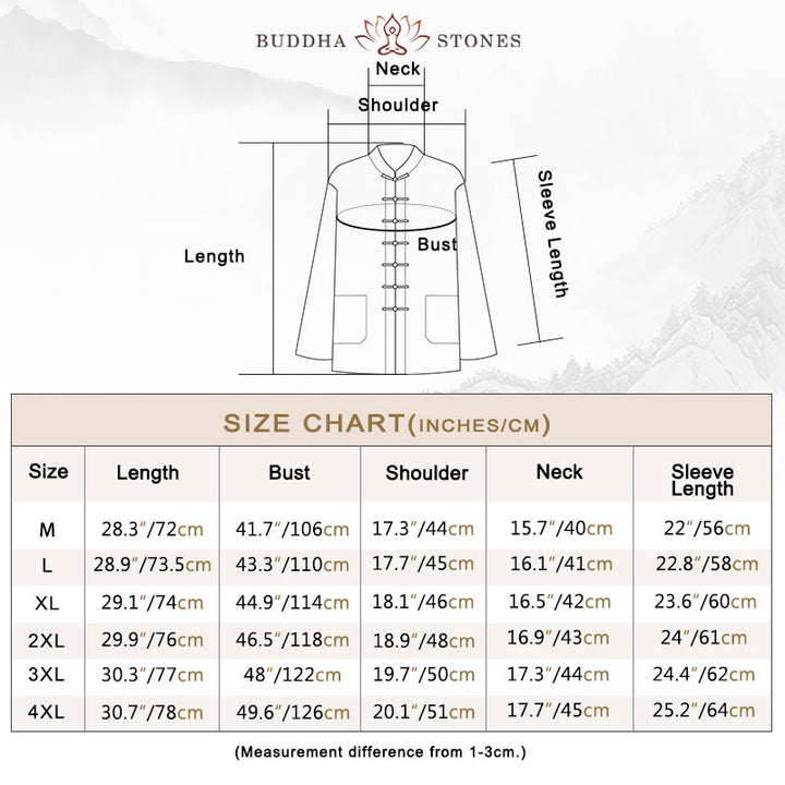 Buddha Stones唐蛙ボタン長袖シャツ コットン メンズ服 - image 8