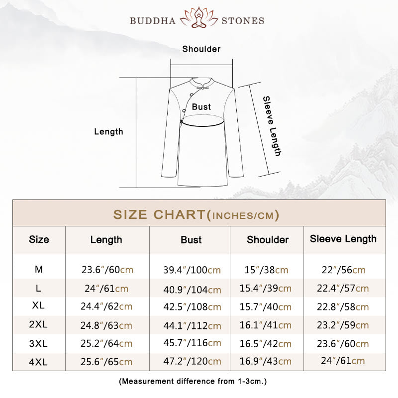 Buddha Stones斜め襟結びボタンコットンゆったりリネン服 - image 10