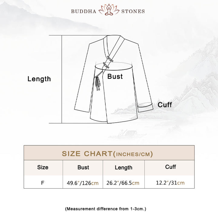 Buddha Stonesカエルボタン漢服デザインシャツトップスラミーリネンジャケット - image 5