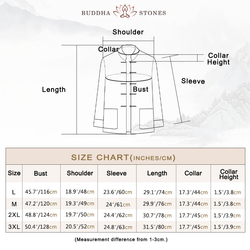 Buddha Stones 2点セット メンズ 唐装 鯉柄 カエルボタン 長袖シャツ パンツセット - image 5