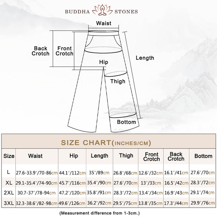 Buddha Stonesカジュアル 無地 コットンリネン レディース ワイドレッグパンツ ポケット付き - image 6