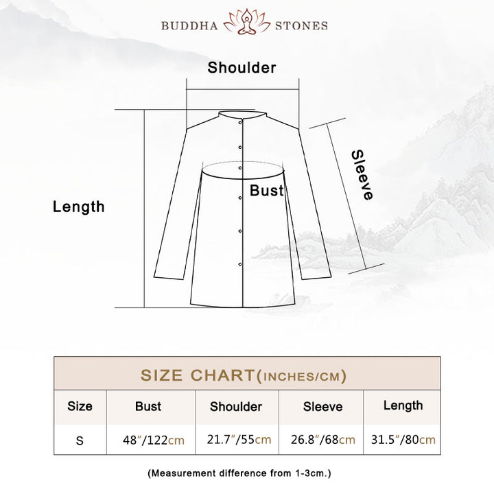 Buddha Stones無地 長袖 コート ジャケット トップス ワイドレッグパンツ 禅 太極拳 ヨガ 瞑想服 - image 7