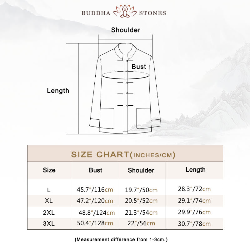 Buddha Stones2点セット 唐装 龍 カエルボタン メンズ 長袖 シャツ パンツ 衣類セット