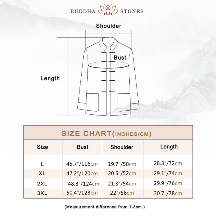 Buddha Stones2点セット 唐装 龍 カエルボタン メンズ 長袖 シャツ パンツ 衣類セット
