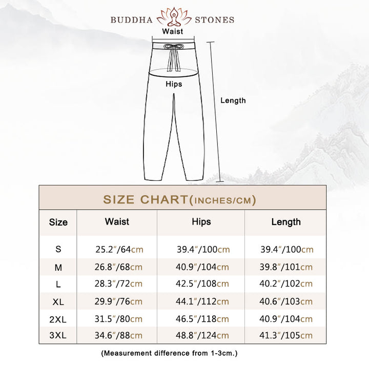 Buddha Stones レディース 無地コットン素材 ドローストリング サルエルパンツ ポケット付 - image 4