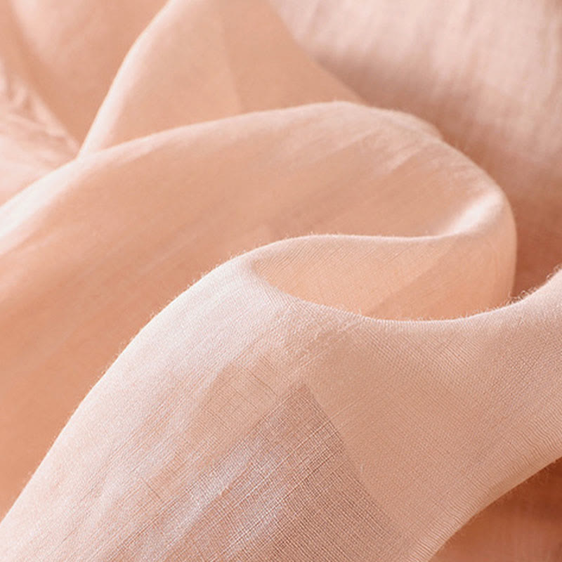 Buddha Stonesアーティスティック 無地 花柄 刺繍デザイン クルーネック パフ 半袖 コットン リネン レディース Tシャツ - image 11