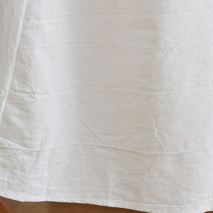 Buddha Stonesゆったり 無地 エスニック 刺繍 花柄 七分袖 コットン リネン マキシワンピース - image 8