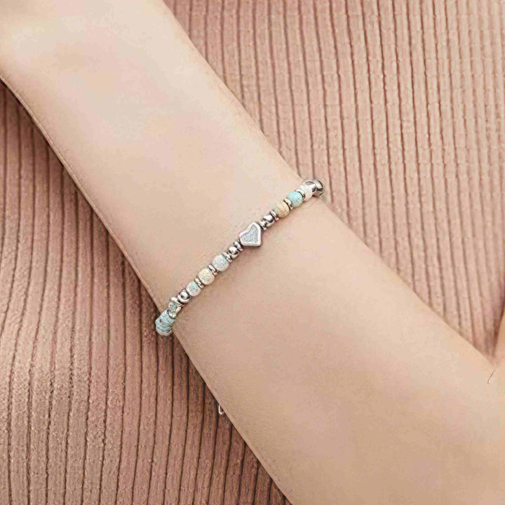 Buddha Stones天然石 アマゾナイト アメジスト ラズライト ラピスラズリ ローズクォーツ ハート ポジティブバランス ブレスレット - image 9