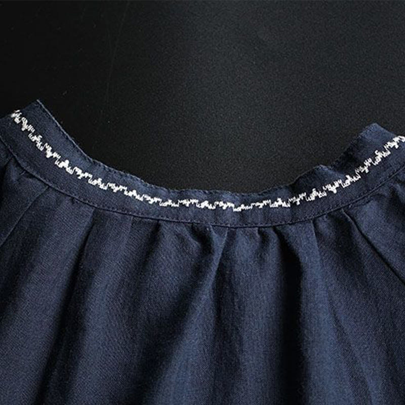 Buddha Stonesエスニック刺繍ボヘミアン柄長袖クルーネックレディースシャツ - image 9