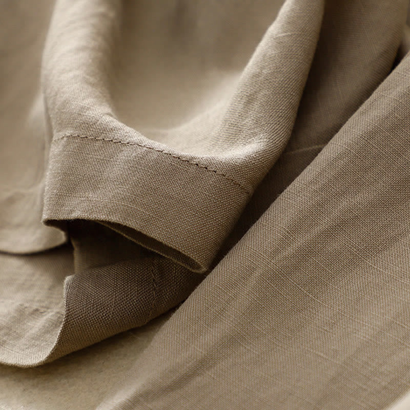 Buddha Stones夏 無地 7-8丈 コットンリネン レディース ワイドレッグパンツ ポケット付き ジッパー付き - image 12