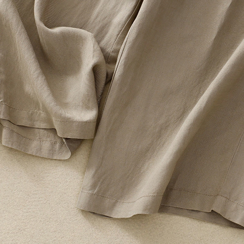 Buddha Stones夏 無地 7-8丈 コットンリネン レディース ワイドレッグパンツ ポケット付き ジッパー付き - image 13