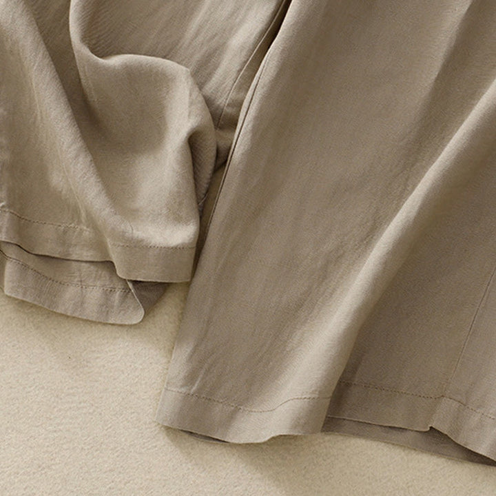 Buddha Stones夏 無地 7-8丈 コットンリネン レディース ワイドレッグパンツ ポケット付き ジッパー付き - image 13