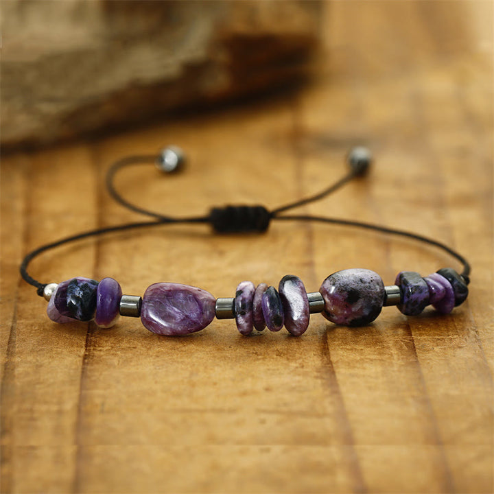 瞬間を生きるBuddha Stonesチャロアイト ヘマタイト パワフルブレスレット