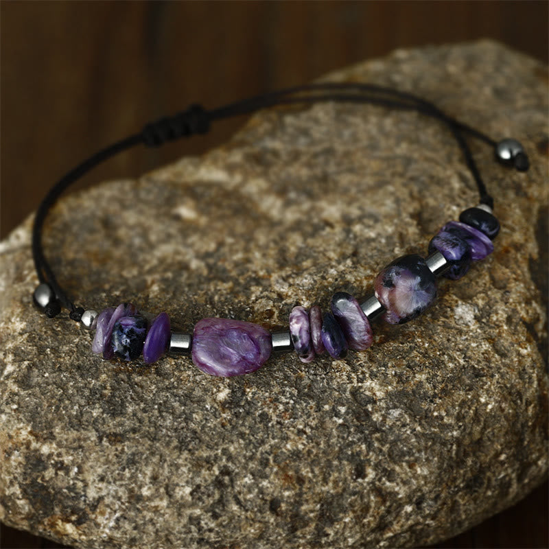 瞬間を生きるBuddha Stonesチャロアイト ヘマタイト パワフルブレスレット